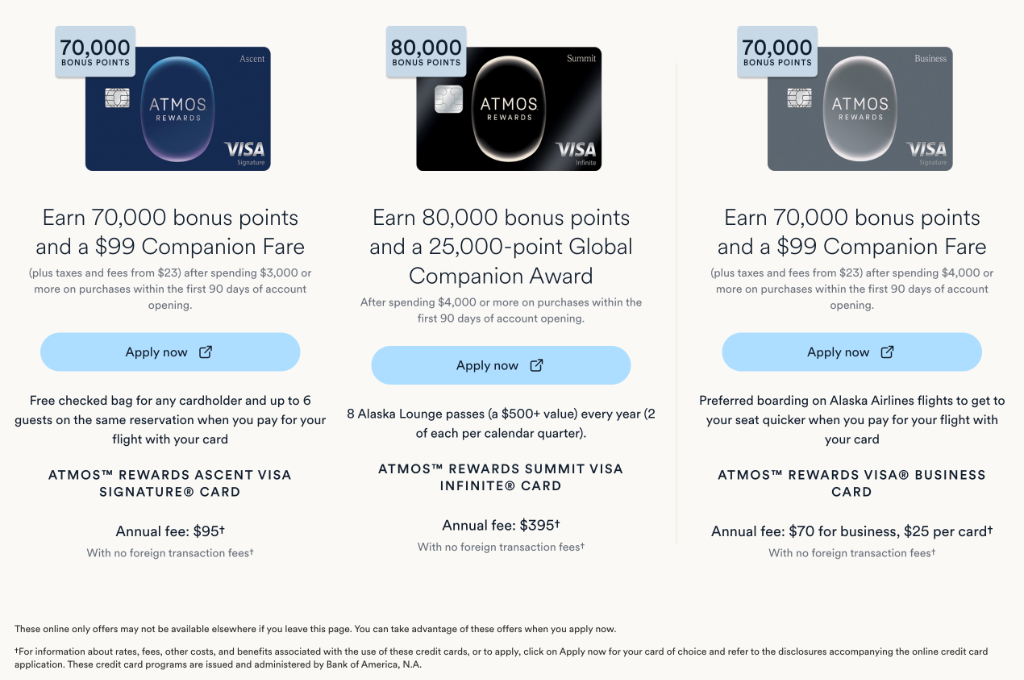 The 2026 Atmos Rewards credit card lineup: Ascent, Summit, and Business cards