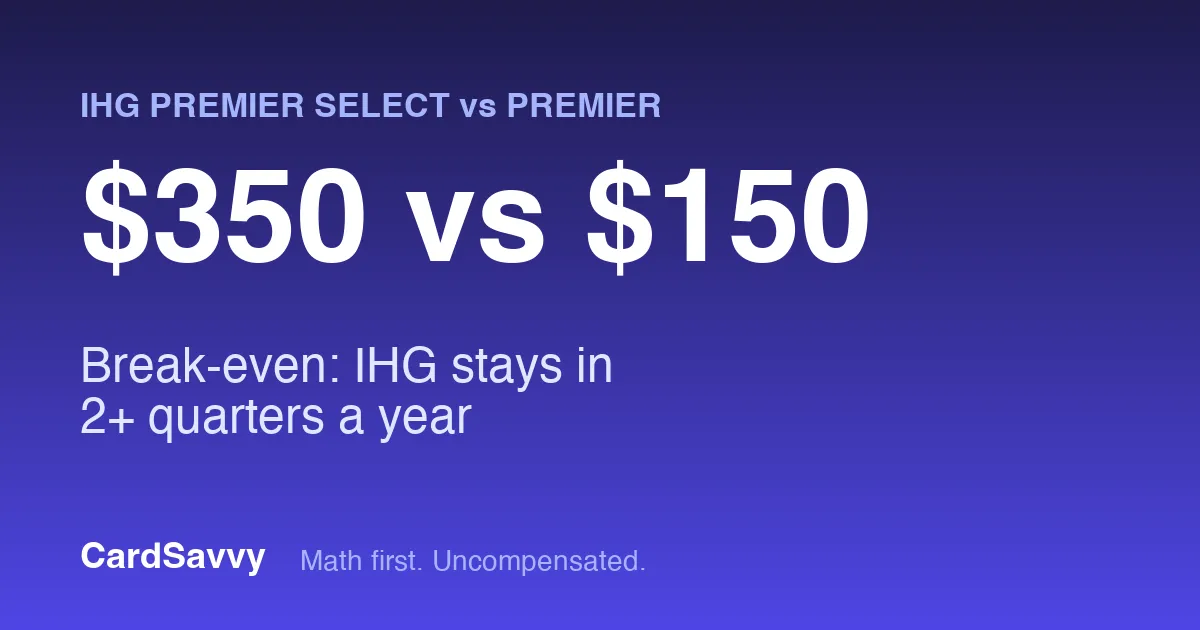 IHG Premier Select vs Premier (2026): Is the New $350 Card Worth It?