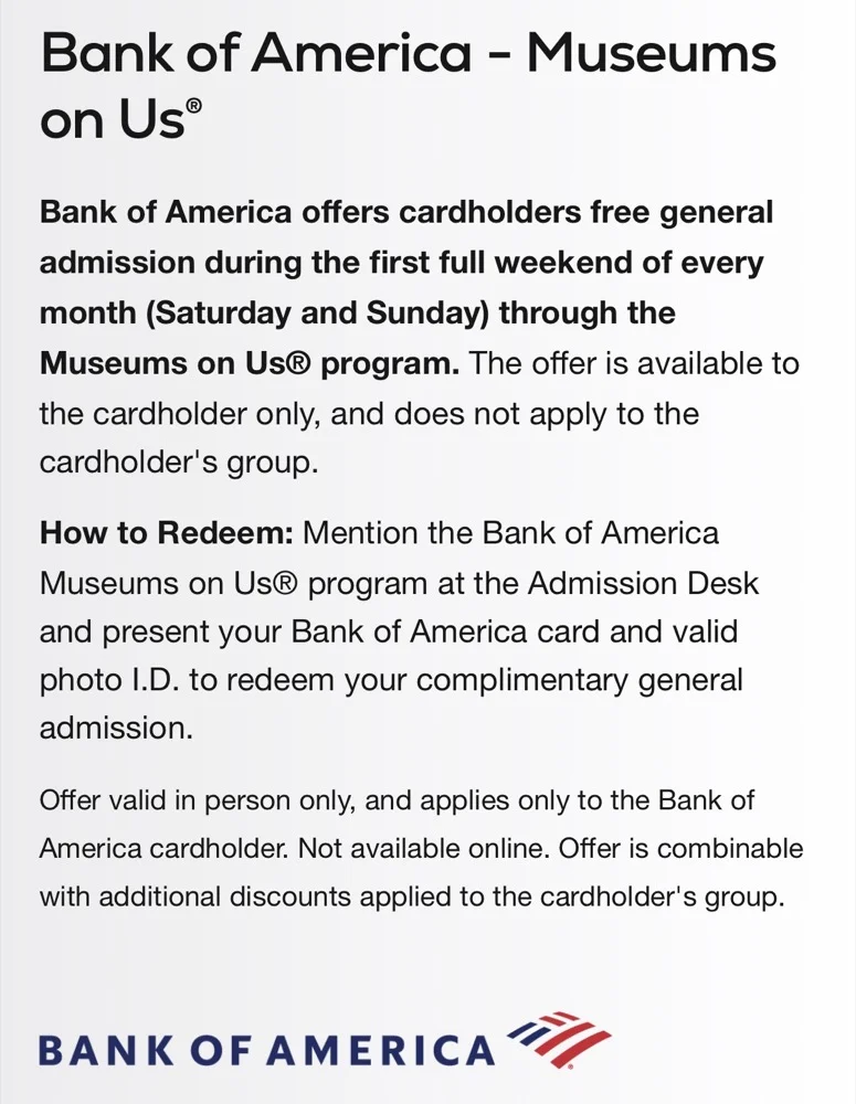 The Museum of Flight's Bank of America Museums on Us admission terms