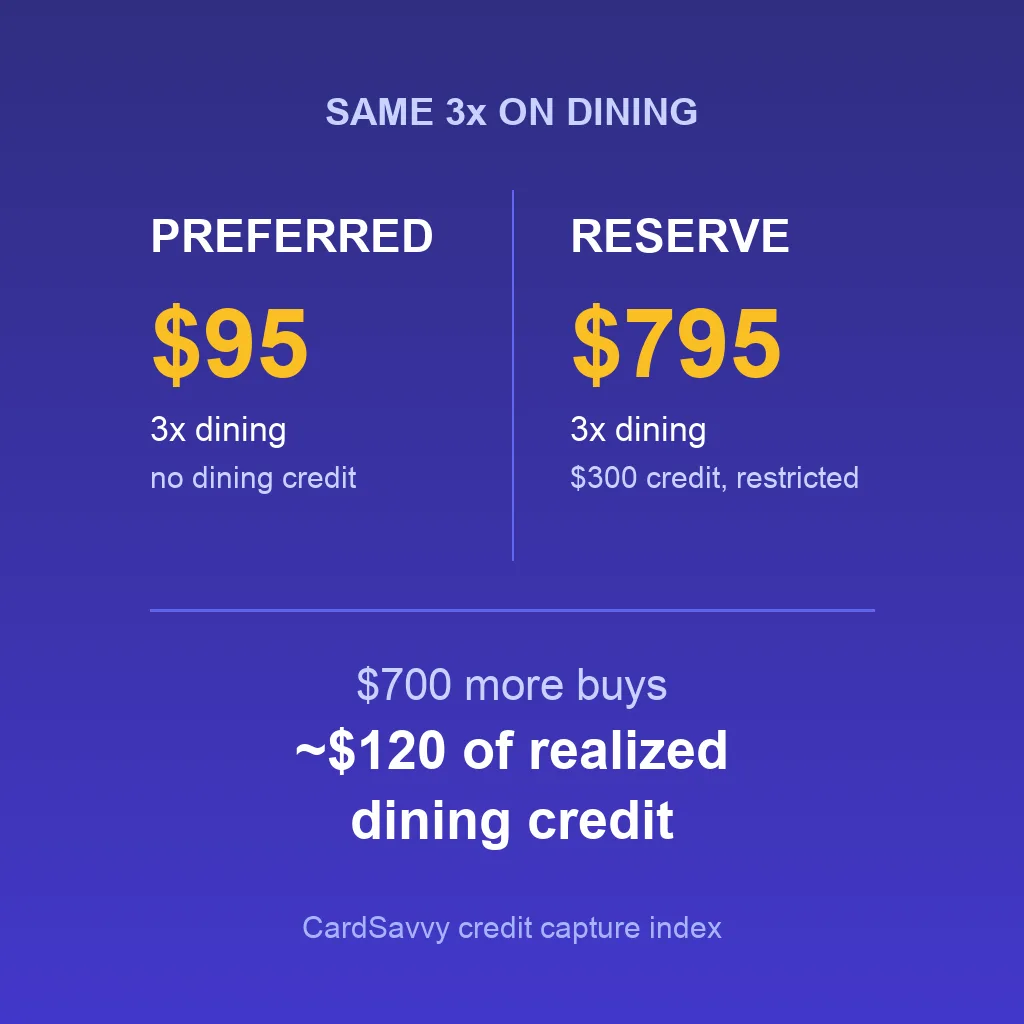 Sapphire Reserve vs Preferred for Dining: Is $700 More Worth It?